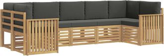 vidaXL Conjunto De Sof&aacute;s De Exterior 7 Uds. Blanco Y Antracita Vidaxl