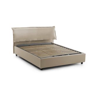 Dmora Dmora - Cama Matrimonial Dbiand, Cama Contenedor Con Funda Extra&iacute;ble Con Cabecero Tapizado Y Estructura De Cama, 100% Made In Italy, Adecuado Para Col