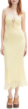 Bardot Rosala Halter Lace Maxi Dress in Canary Yellow at Nordstrom, Size 8