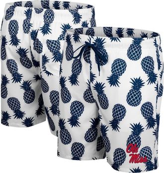 Colosseum Mens Colosseum White/Navy Ole Miss Rebels Pineapple Swim Shorts at Nordstrom, Size Xx-Large