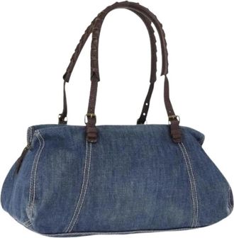 Miu Miu Pre-owned Canvas Schoudertas - Dames - Vintage Handtas - Blauw - ONE Size - Vintage