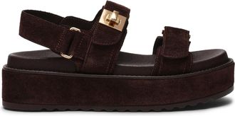 Steve Madden Womens Suede Bigmona 205 Sandals - Brown - Size UK 6