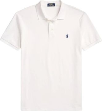 Polo Ralph Lauren Tops, Heren, Wit, L, Katoen, Aangepaste Slim Fit Korte Mouw Polo