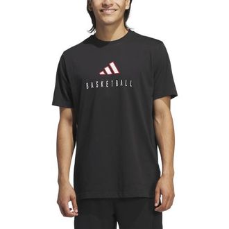 adidas Mens adidas Worldwide Hoops Logo Graphic Basketball T-Shirt - Black Size 3XL