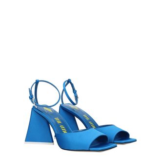 The Attico Womens Satin Open-Toe Heel Sandal Blue Upper Leather