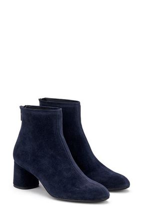 AGL Olga Water Resistant Velour Ankle Boot with Heel in Night at Nordstrom, Size 35.5