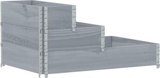 vidaXL 3-Tier Raised Bed Grey 120x80 cm Solid Wood Pine Vidaxl