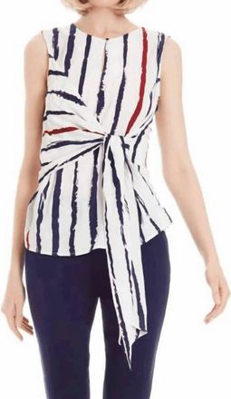 Alberto Makali Striped Belted Tunic Sleeveless In Multi