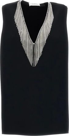 Sportmax Tops, Dames, Zwart, XS, Mouwloze tops