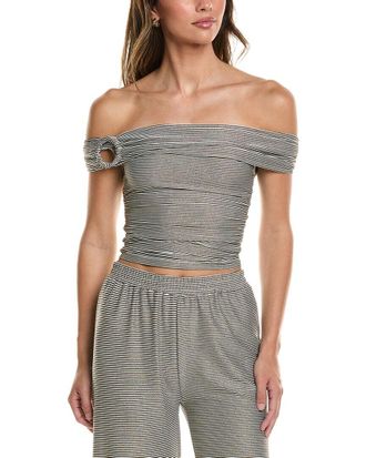 Surf Gypsy Lurex Rib Off-The-Shoulder Top