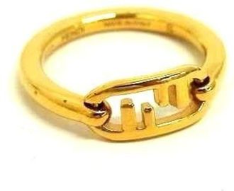 Fendi Gold Metal Band Ring (Pre-Owned)