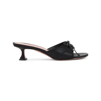 Amina Muaddi Black Solid Collection Sandals