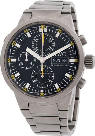 IWC Pre-owned IWC GST Titanium Rattrapante Chronograph Automatic Black Dial Mens Watch 3715-03