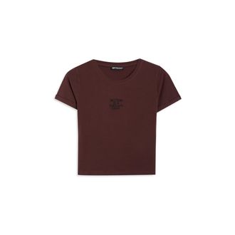 Freddy T-shirt slim donna con scritta ricamata