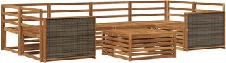 vidaXL Conjunto De Sof&aacute;s De Exterior 7 Uds. Natural Vidaxl