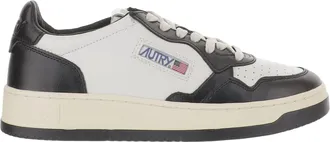 Autry Panel Design Leather Sneakers with Front Lacing