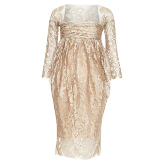 Romeo Gigli Joyce ruched empire lace dress