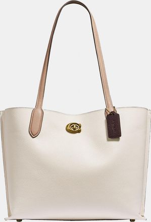 Coach Womens Willow Tote Bag In Colorblock - White Leather - One Size