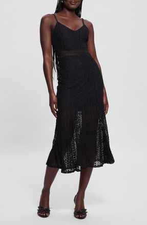 Guess Marie Lace Dress in Jet Black A996 at Nordstrom, Size 12
