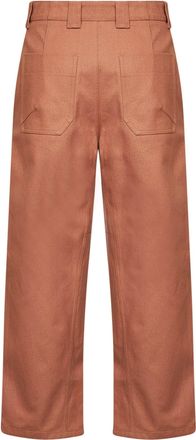 Chlo&eacute; Womens Barrel Trousers Blush Pink Cotton Canvas