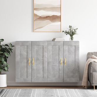 vidaXL Vidaxl - Armarios De Pared 2 Uds Madera De Ingenier&iacute;a Gris Hormig&oacute;n