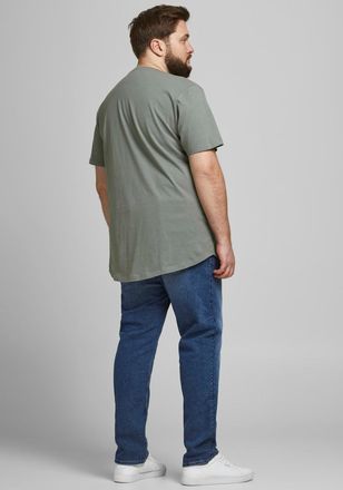 Jack & Jones Plus Size T-Shirt NOA TEE, Herren, Gr. 4XL, grau, Single Jersey, Obermaterial: 100% Baumwolle, JACK & JONES PLUSSIZE, unifarben, Basic, normal normal, Rundhals,
