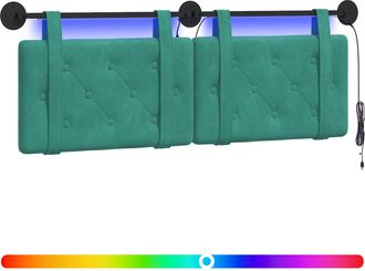 vidaXL Cabecero Colgante Con Luz Led Tuquesa Terciopelo Vidaxl