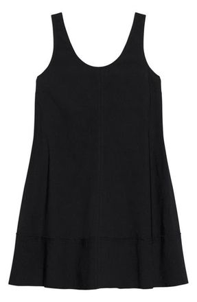 Theory Stretch Linen Blend Tank Dress in Black at Nordstrom, Size X-Large