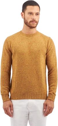 Brooks Brothers Wollen Mix Ronde Hals - Heren - Ronde hals truien - Geel - XL - Wol - Truien & Vesten