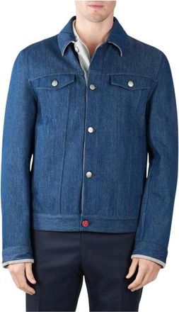 Kiton Denim Katoenen Jas - Heren - Spijkerjassen - Blauw - L - Katoen - Jassen