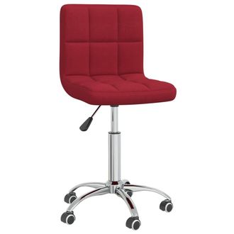 vidaXL Silla De Oficina Giratoria De Tela Color Vino Tinto Vidaxl