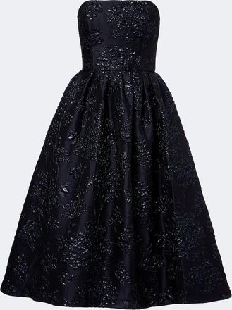 Carolina Herrera Vestido bustier de jacquard floral