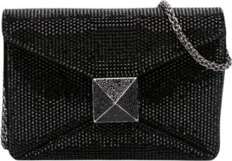 Valentino Pre-owned One Stud Crossbody Bag - Dames - Vintage Schoudertas - Zwart - ONE Size - Leer - Vintage