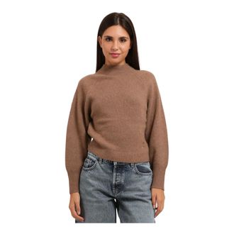 HUGO BOSS Trui met halfe hals - Dames - Coltruien - Bruin - S - Wol - Truien & Vesten