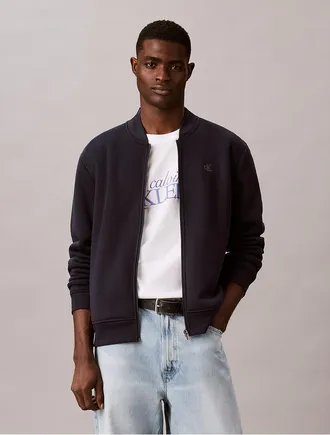Calvin Klein Mens Bonded Sherpa Bomber Jacket - Blue - 2XL