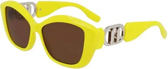 Karl Lagerfeld Sunglasses, female, Yellow, Size: ONE SIZE Injected Frame Sunglasses with Filter 3