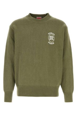Kenzo Khaki Crew Neck Sweaters