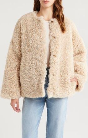 Wyeth Nyc Reversible Faux Fur Jacket in Oat at Nordstrom Rack, Size X-Large