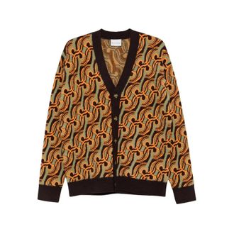 Dr&ocirc;le de Monsieur Truien & Vesten, Heren, Veelkleurig, XL, Abstract-Patroon Jacquard-Gebreide Vest