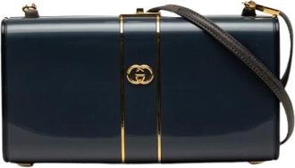Gucci Pre-owned Patent Leather Crossbody Bag - Dames - Vintage Clutch - Blauw - ONE Size - Leer - Vintage