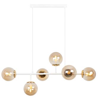 OEM L&aacute;mpara De Techo Siena Oro Blanco 6pln Miel E14 Brazos Largos