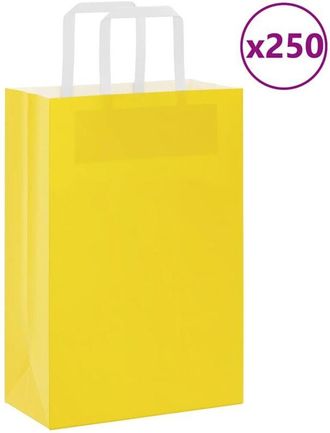 vidaXL Bolsas De Papel Con Asas 250 Uds Amarillas 21x11x31 Cm Vidaxl