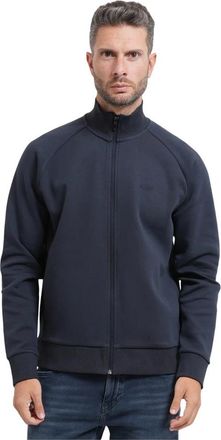 HUGO BOSS Sweaters - Heren - Vesten met rits - Blauw - 2XL - Katoen - Hoodies & sweatvesten