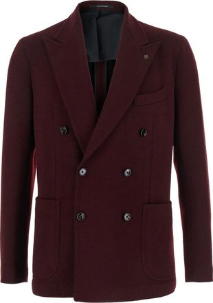 Tagliatore double-breasted peak-lapel blazer - men - Cotton - 52 - Red