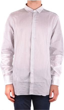 Neil Barrett Overhemden, Heren, Grijs, L, Katoen, Gestreept casual overhemd