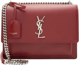Saint Laurent Grained Calfskin Monogram Sunset Medium Shoulder Bag (Authentic Pre-Loved)