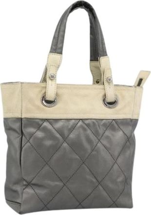 Chanel Pre-owned Vintage Tote Bag - Dames - Vintage Handtas - Grijs - ONE Size - Leer - Vintage
