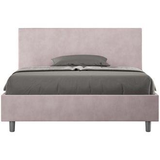 ITYhome Letto alla Francese rivestito in Microfibra - adele - Colore: Glicine - Tipologia Letto: Con Rete e Contenitore - Dimensione Rete: 140x190