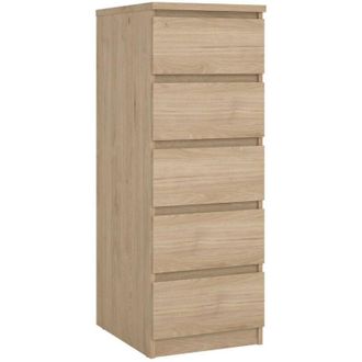 Dmora Cassettiera Joelle, Settimino multiuso, Com&ograve; camera da letto, Mobile con cassetti, 50x40 h111 cm, Rovere - Dmora
