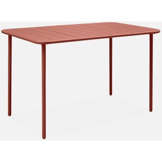 Sweeek Mesa de jardín metálica de 4 plazas